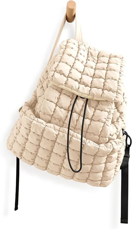 ODODOS Quilted Backpack for Women Lightweight Puffer Hiker Pack Drawstring Padding Travel Gym Bag... | Amazon (US)