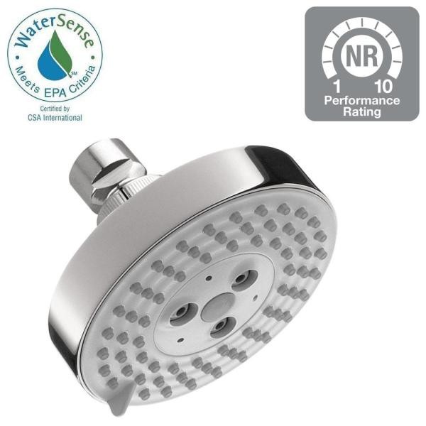 Hansgrohe Raindance S 100 3-Spray 4 in. Green Showerhead in Chrome-04340000 - The Home Depot | Home Depot