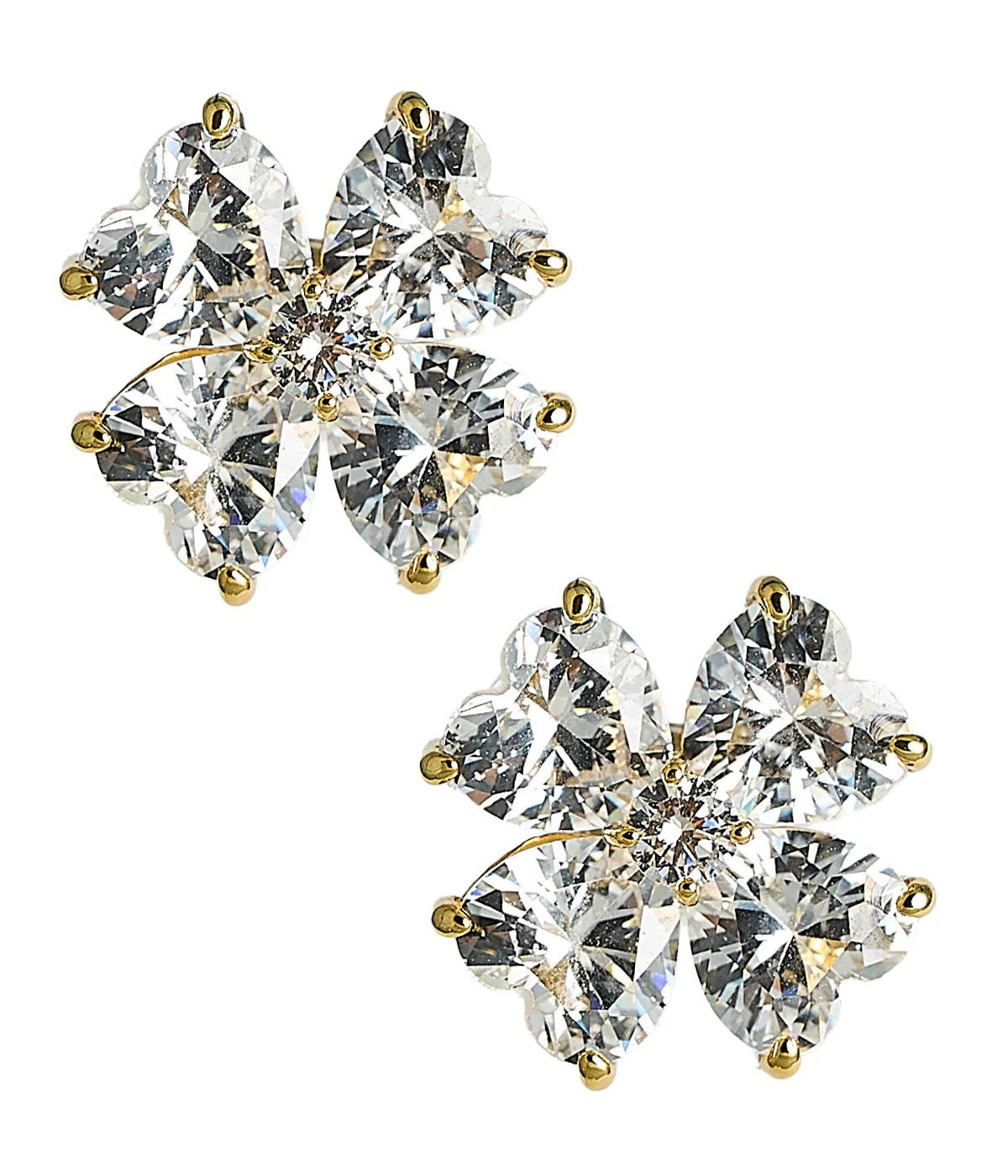 Catherine - Clover Stone Stud Earring - 18k Gold Plated-Darby Clark Co | Lisi Lerch Inc