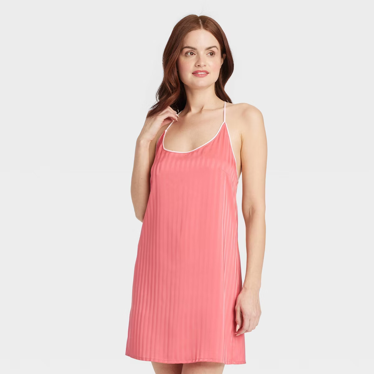 Women's Luxury Collection Shadow Striped Satin Pajama Chemise - Auden™ | Target