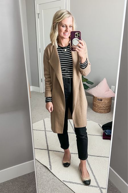 What I wore today! I love this coatigan from Amazon! It pairs great with stripes! Sizing details ➡️ top- small || jeans- old, linked similar options || coatigan- small || shoes- 7.5

#LTKfindsunder100 #LTKstyletip #LTKSeasonal