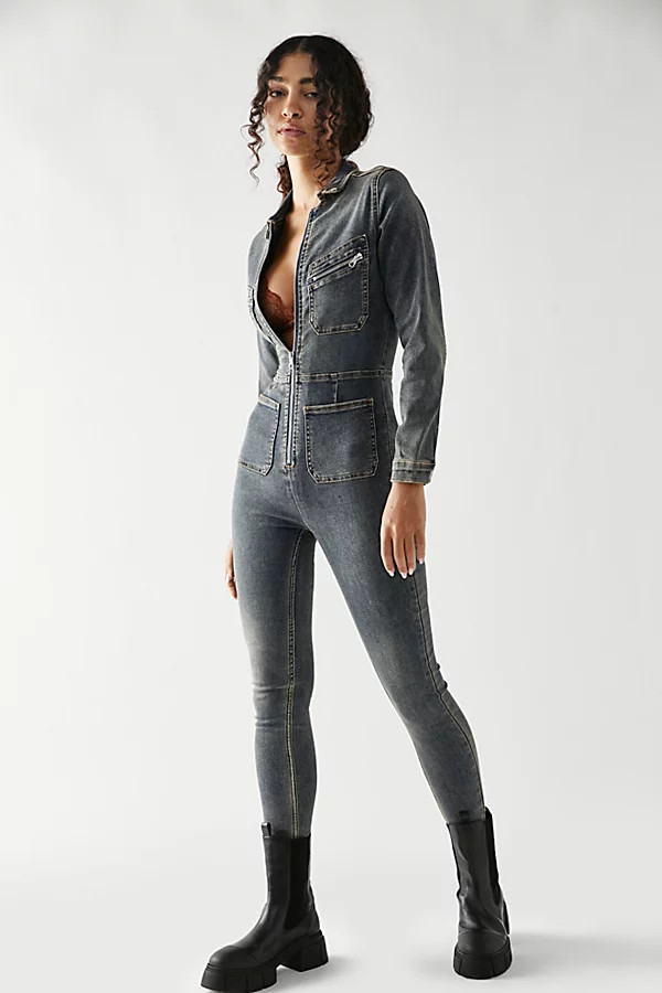 Lennox Jumpsuit by Free People, Dirty Blue, S | Free People (Global - UK&FR Excluded)