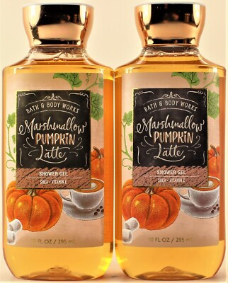 QTY 2 - Bath & Body Works MARSHMALLOW PUMPKIN LATTE Body Wash Shower Gel 10oz | eBay US