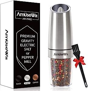 Gravity Electric Pepper Grinder or Salt Grinder Mill【White Light】- Battery Operated Automatic... | Amazon (US)