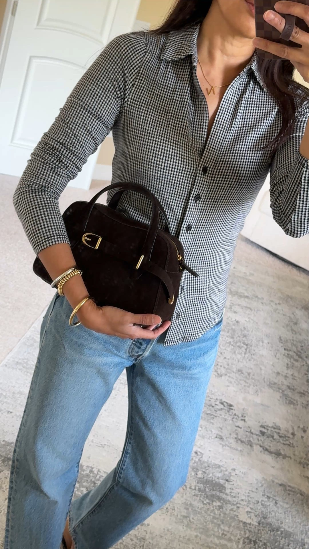 Chic suede bag on sale 40% off with code LETSGO. 
This dark carob color is gorgeous; other colors also available. Long strap for daytime crossbody carry and short strap for evening handheld carry. 


#LTKSaleAlert #LTKOver40 #LTKGiftGuide