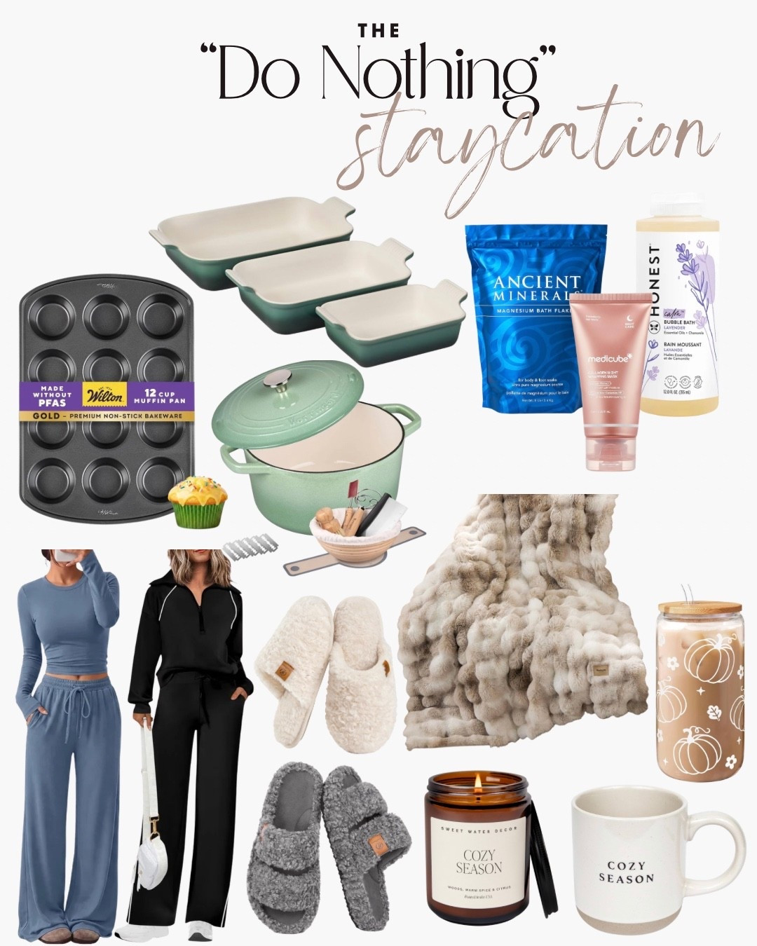 No flights. No itinerary. No problem. 😂 the fall break staycation essentials for getting cozy, staying in + romanticizing doing absolutely nothing for a few days. ￼￼

#amazon #fallbreak #staycation #homeessentials #selfcare #baking #matchingsets ￼￼

#LTKHome #LTKselfcare #LTKmomlife