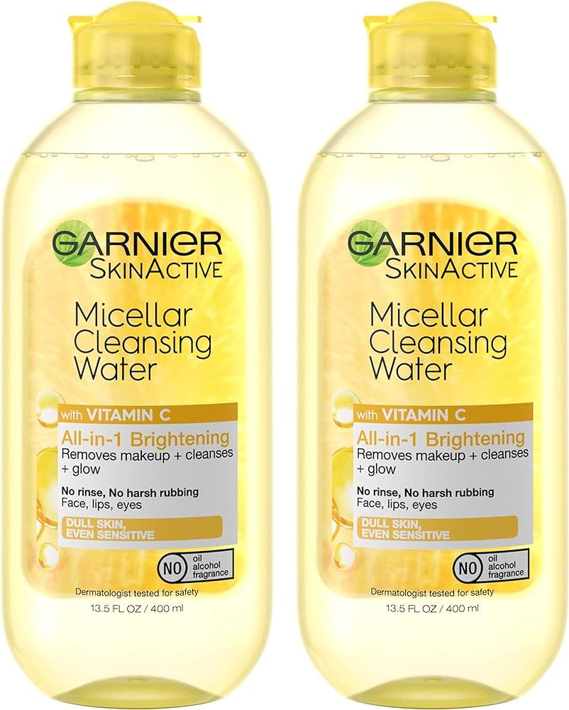 Garnier SkinActive Micellar Water with Vitamin C, Facial Cleanser & Makeup Remover, 13.5 Fl Oz (4... | Amazon (US)