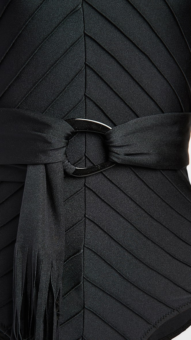 Noir Stitched Halterneck One Piece | Shopbop