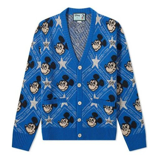 Gucci x Disney Mickey Mouse Knitted Wool Cardigan Long-Sleeve Cardigan 'Blue' | KICKS CREW