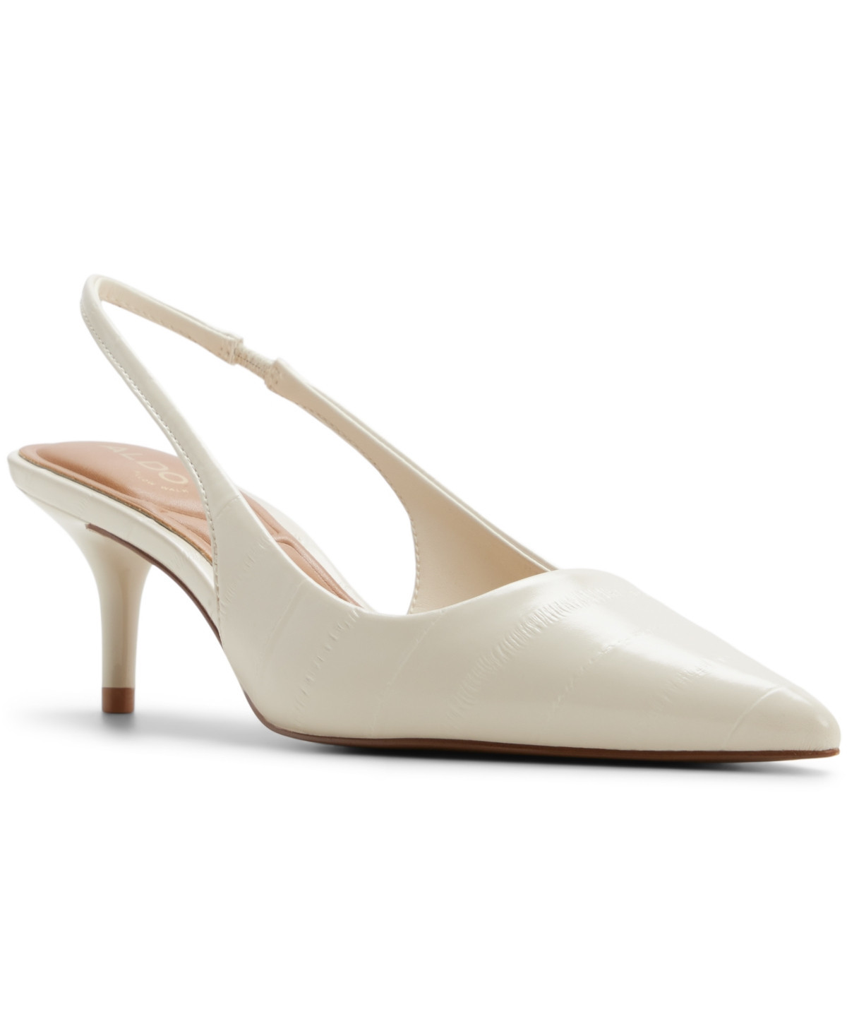 Aldo Women's Calantha Almond Toe Slingback Pumps - White Smooth | Macy's