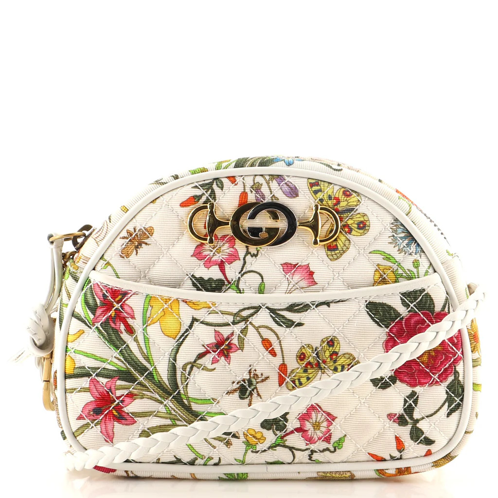 Trapuntata Camera Shoulder Bag Quilted Flora Canvas	 Mini | Rebag