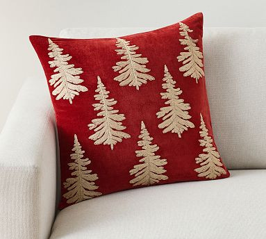 Rustic Glam Tree Embroidered Pillow | Pottery Barn (US)