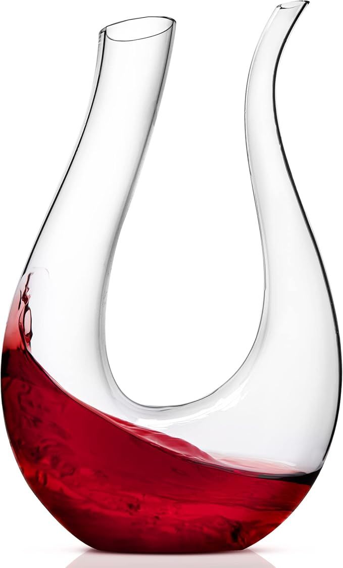 Wine Decanter – Hand-Blown Crystal Wine Carafe – Elegant Modern Pouring Vessel for Hosting Pa... | Amazon (US)