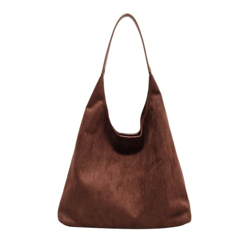 Suede Bag Suede Tote Bags, New Suede Purse Tote Bag for Women Work Bags, Suede Slouchy Bag Suede Handbags Office Tote Handbag (Coffee) | Amazon (US)