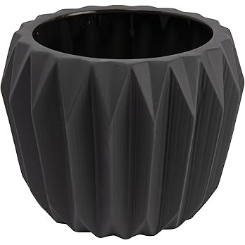 Bloomingville Modern Stoneware Fluted Planter, Matte Grey 8 Inch x 6 Inch | Amazon (US)