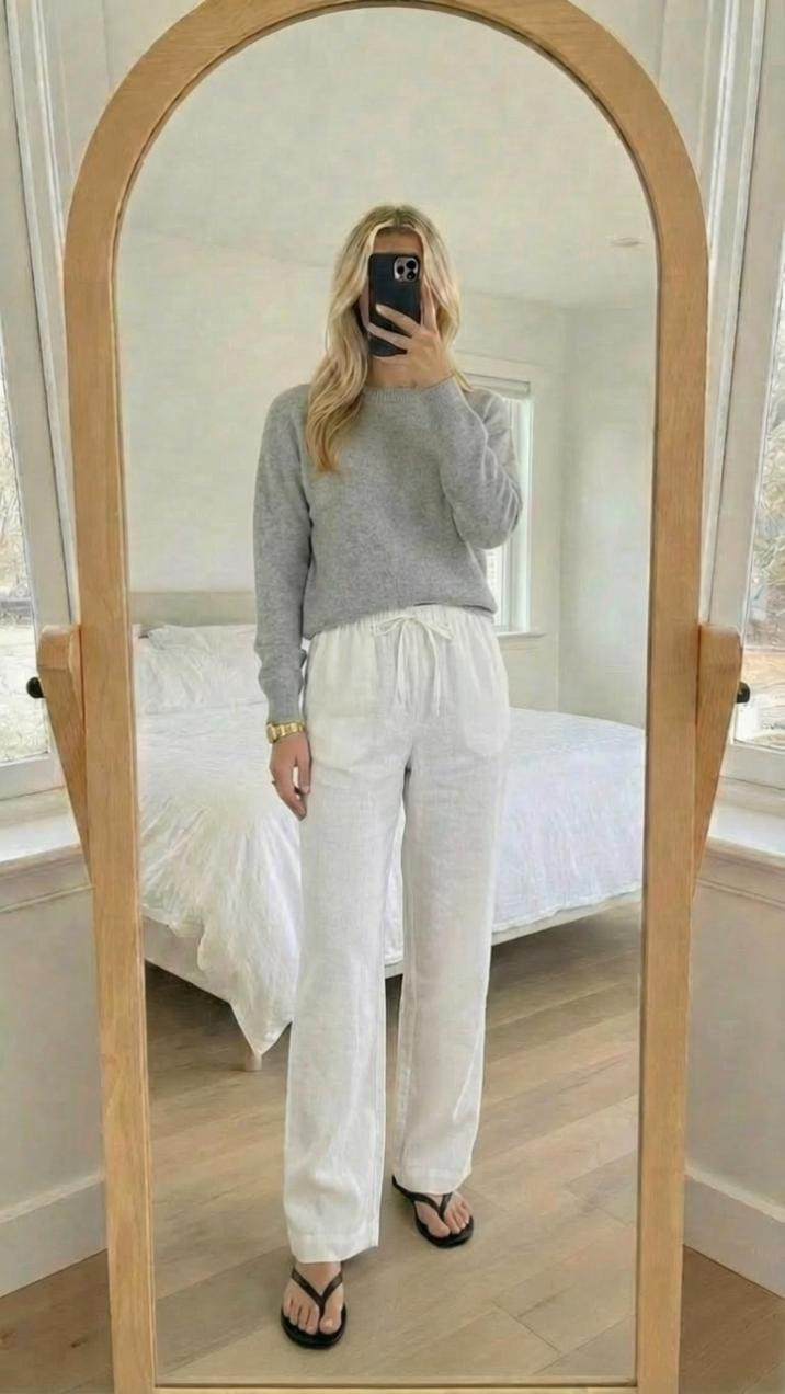 Aritzia luxury! 🤍🩶
This gray cashmere sweater paired with Aritzia's white Lodge pants is pure sophistication! The combination of luxe cashmere and perfectly tailored pants is absolutely dreamy!
What makes this outfit special:
✨ Cashmere sweater is incredibly soft
✨ Lodge pants are impeccably tailored
✨ Beautiful neutral color palette
✨ Aritzia quality is unmatched
✨ Comfortable luxury at its finest
The gray cashmere sweater is buttery soft and the perfect weight for layering. The white Lodge pants from Aritzia are iconic - the fit is absolutely perfect and they're so flattering! Love the clean, minimal aesthetic of gray and white together!
This outfit is perfect for:

Business casual work days
Lunch meetings
Shopping trips
Travel days
Casual dinners
Everyday elevated style

Can dress it up with heels and a blazer or keep it casual with loafers and minimal jewelry! The neutral palette makes it so easy to accessorize!
Investment pieces like these are worth every penny - timeless style and incredible quality!
Shop this Aritzia look by following me in the LTK app 🛍️
#LTKfinds #LTKstyletip #LTKunder100 #aritzia #aritziastyle #lodgepants #cashmeresweater #whitepants #graysweater #businesscasual #luxurystyle #neutralstyle #sophisticatedstyle #investmentpieces #ootd #outfitinspo #timelessfashion #qualityfashion #elevatestyle #chicstyle #minimaliststyle 

 #LTKSpringSale 

#LTKdayinmylife