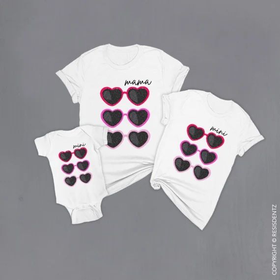 Heart Sunglasses Mama and Mini Valentines Day Shirts Mom and | Etsy | Etsy (US)