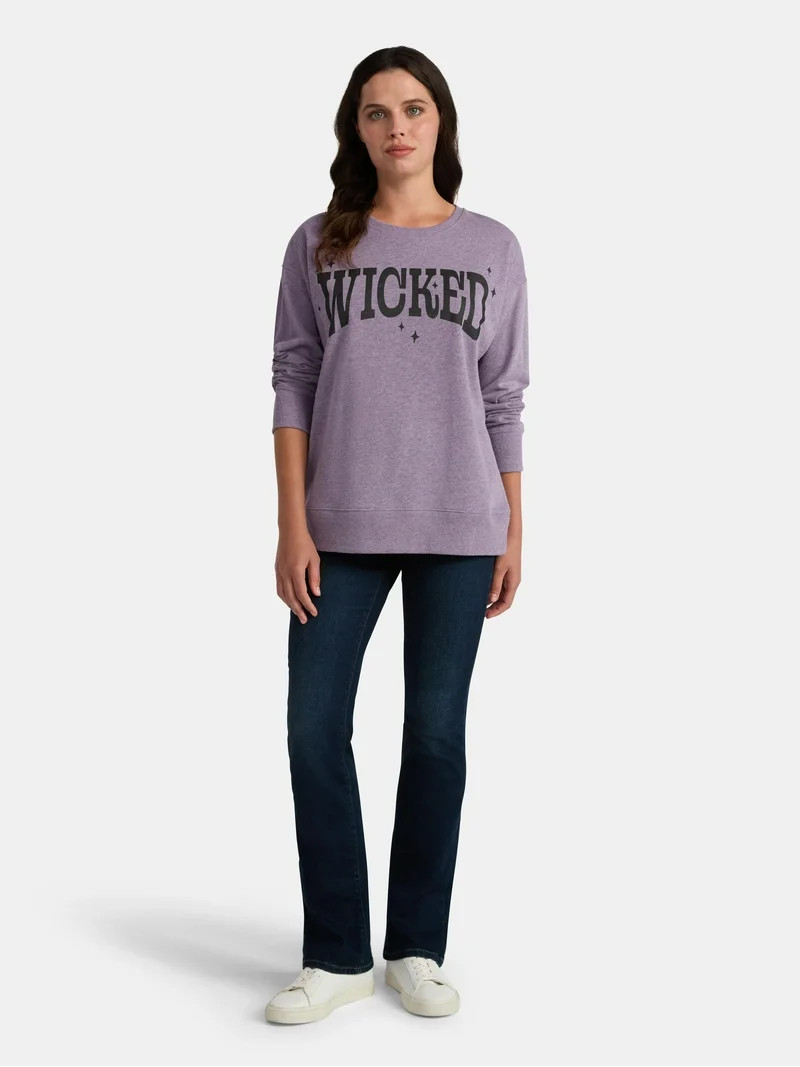 Women's Halloween Perfectly Wicked Graphic Fleece Sweatshirt from Way to Celebrate, Sizes S-3XL | Walmart (US)