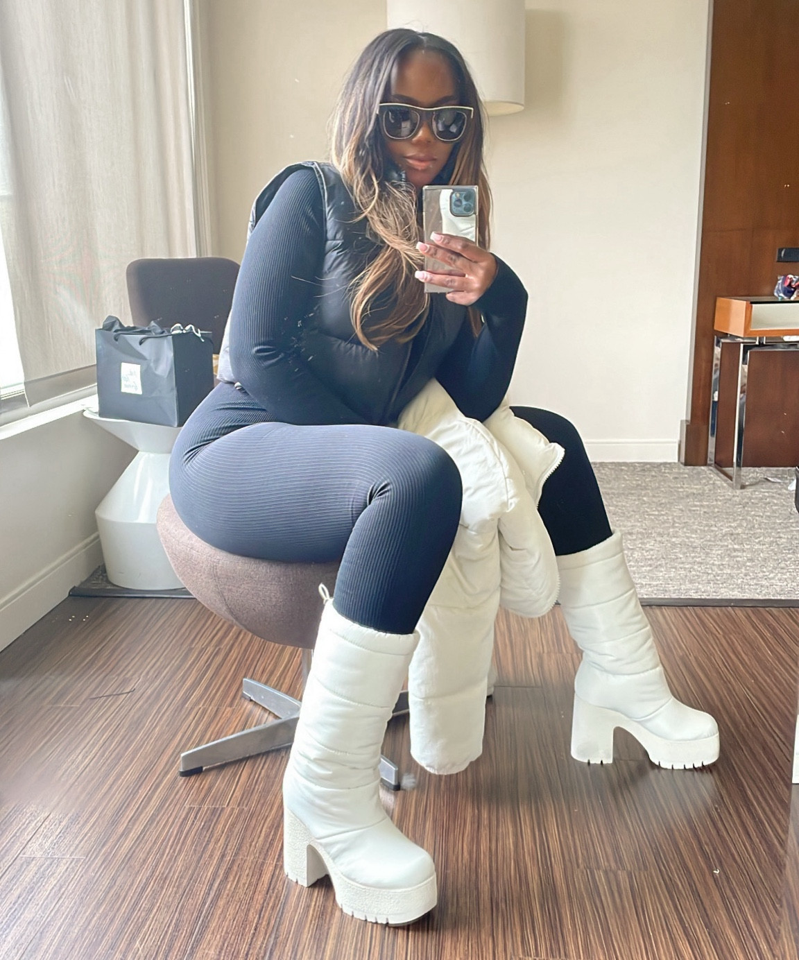 These boots kept me so warm and comfy! I love the heel on them 