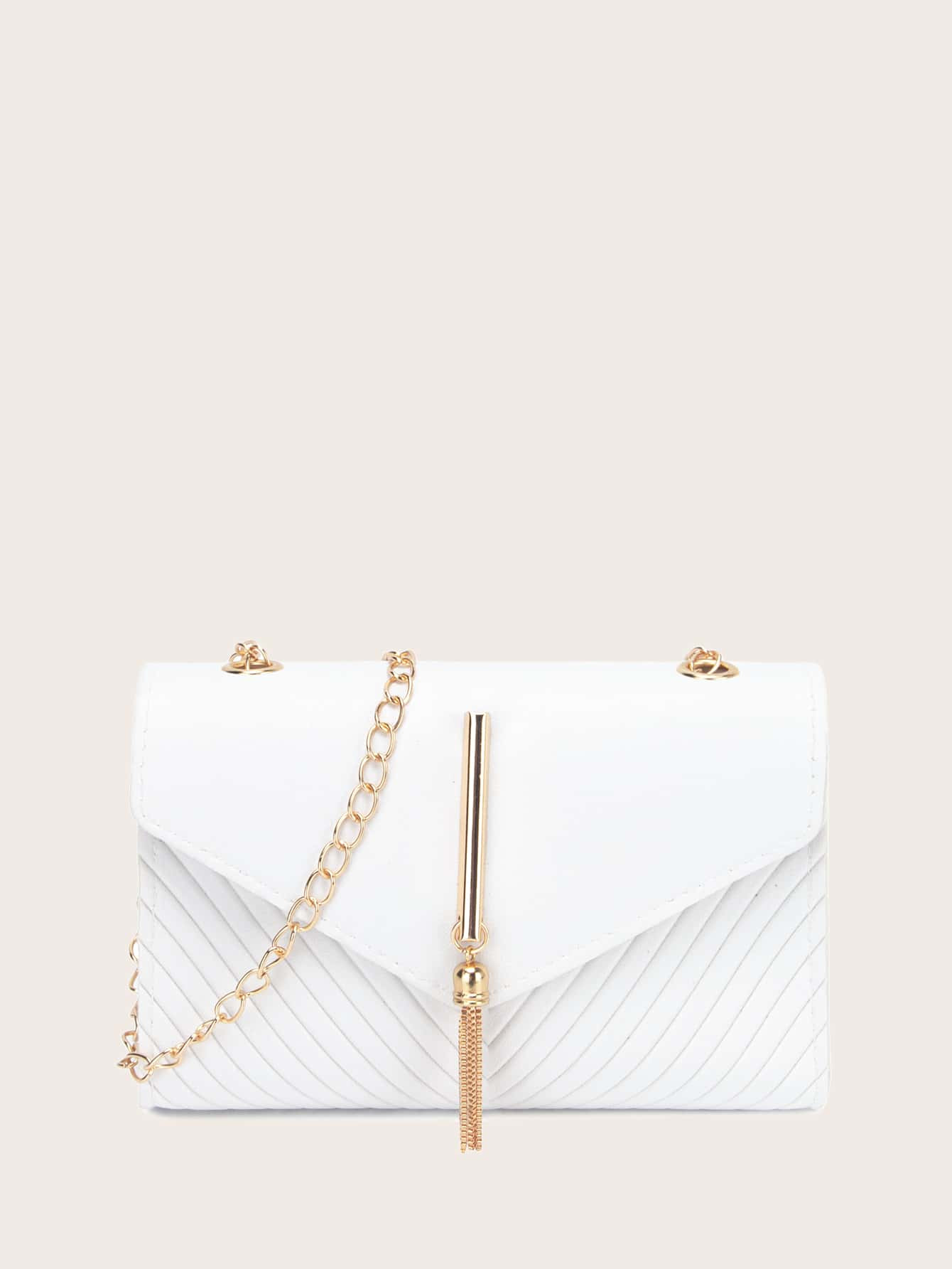 Metal Tassel Decor Chevron Flap Chain Bag | SHEIN
