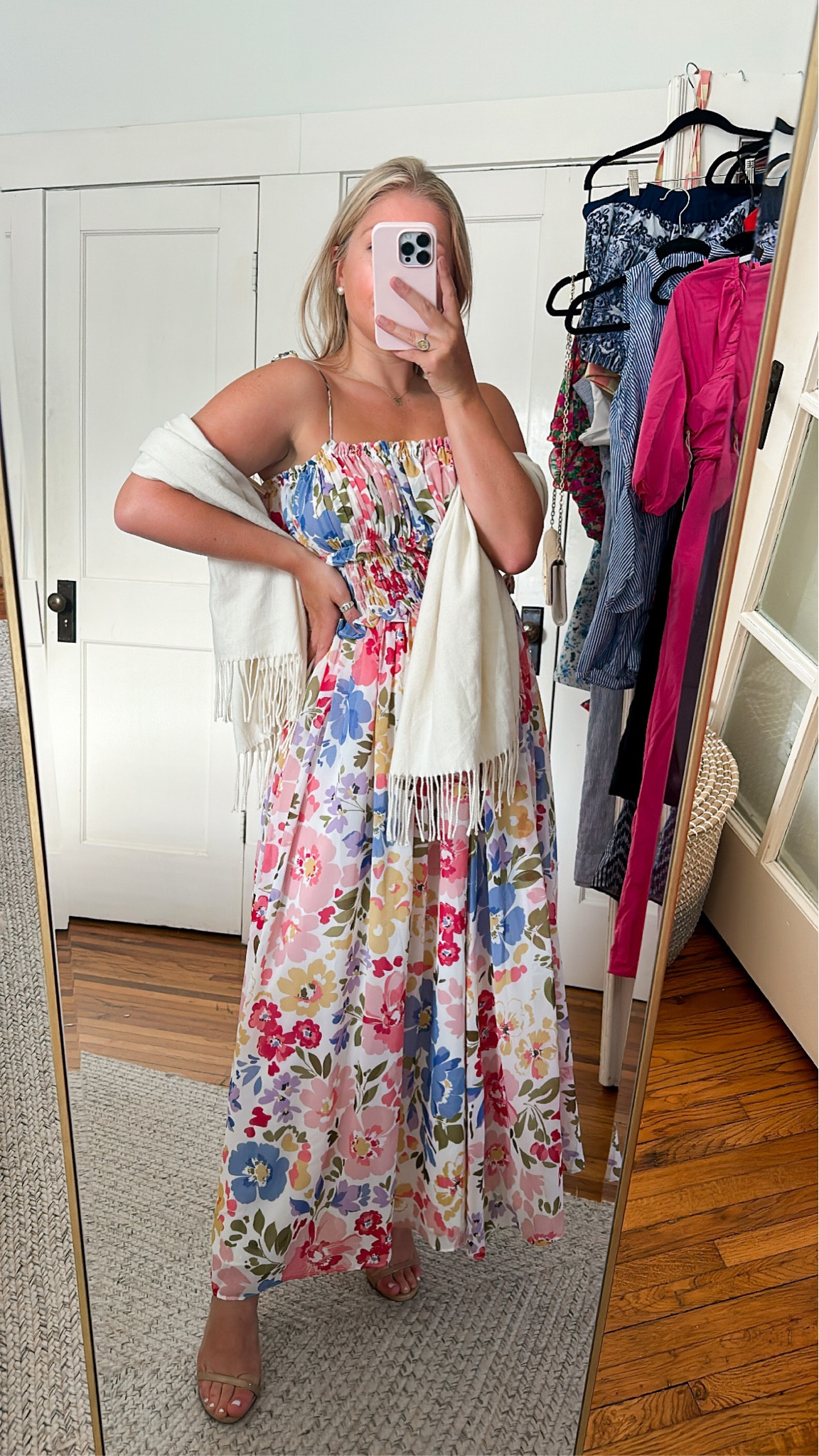 Floral wedding guest dress on sale under $100 wearing a small fits oversized and is very stretchy 


#LTKsalealert #LTKSeasonal #LTKwedding