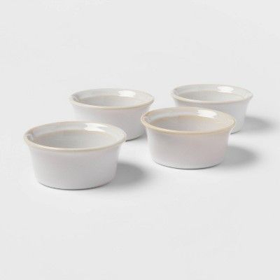 4pc Porcelain Artisan Farmhouse Ramekin Set White - Threshold™ | Target