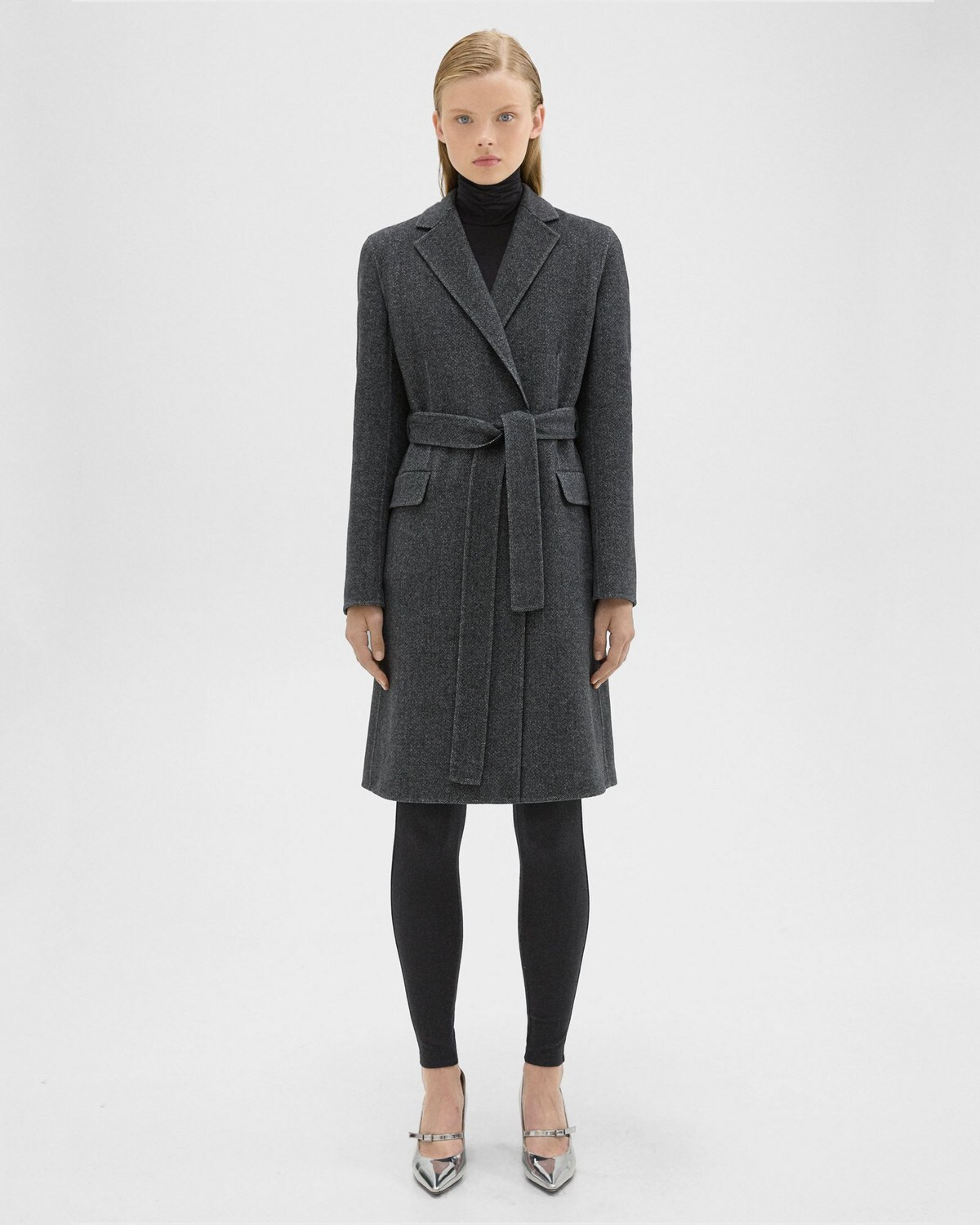 Double-Face Wool-Cashmere Belted Coat | Theory | Theory Outlet