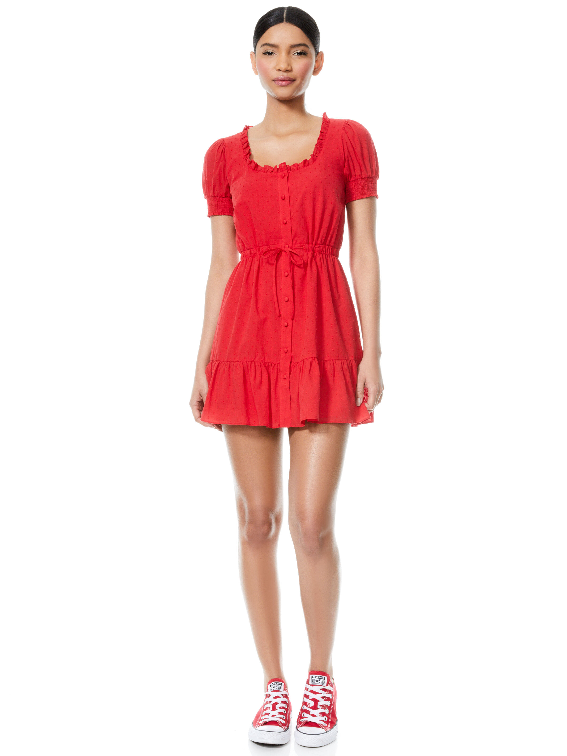alice + olivia AVI BUTTON DOWN MINI DRESS | Alice + Olivia