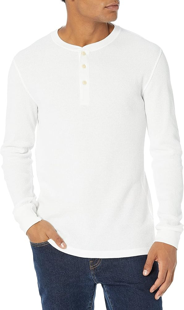 Amazon Essentials Long Sleeve Waffle Henley Shirts for Men, Slim-Fit | Amazon (US)