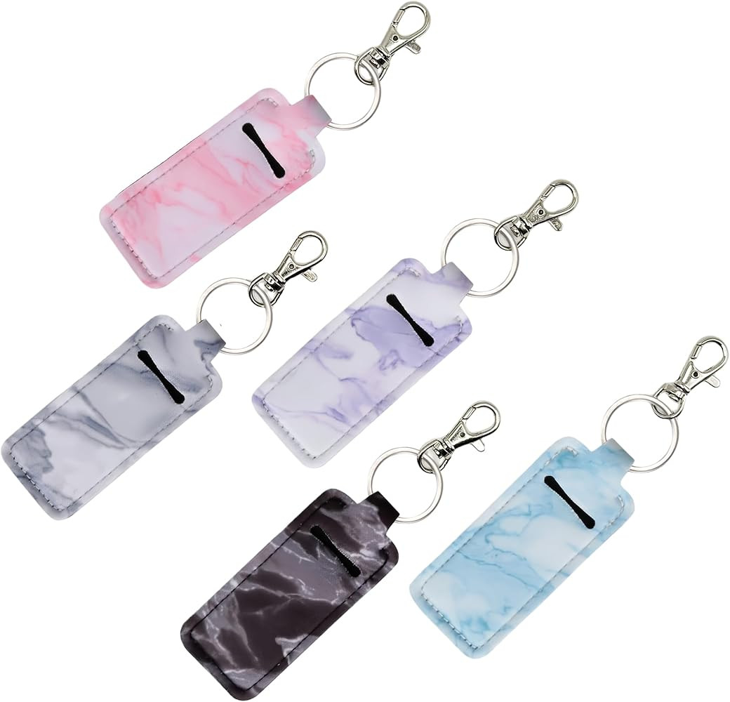 5 Packs Chapstick Holder Keychain - Cute Lip Balm Clip with Keychain Clip for Woman | Amazon (US)