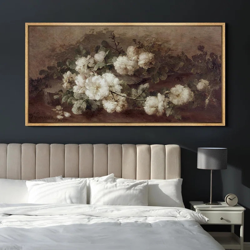 Flower Blossom "Classic Romantic Vintage Floral Rustic Decor Extra Large Framed Print Wall Pictur... | Wayfair North America