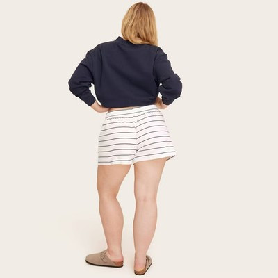 Women's High-Rise Drawstring Knit Pull-On Shorts - Parke Navy Blue Striped M | eBay | eBay US