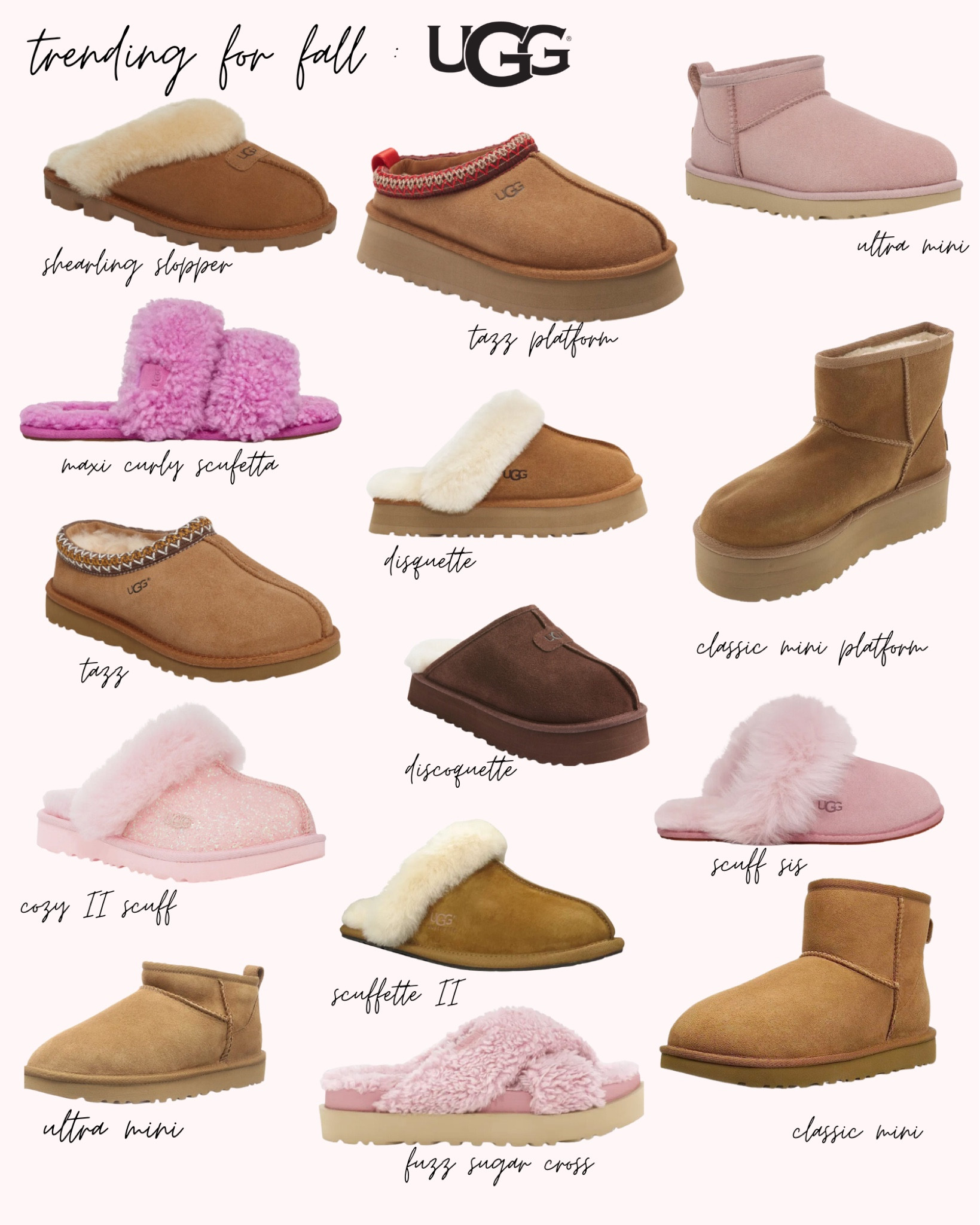 Ugg boot 2025 style names