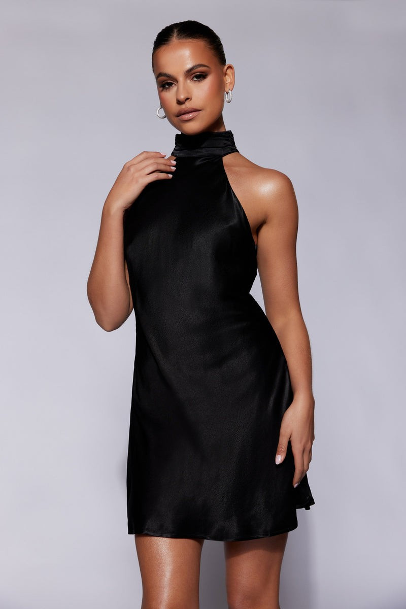 Claire A Line Micro Mini Dress - Black | MESHKI US