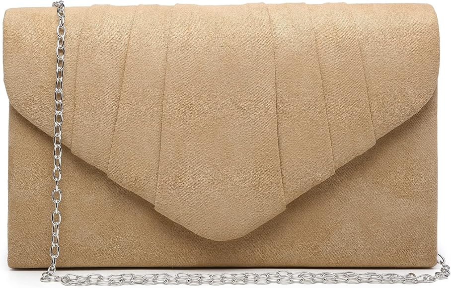 Dasein Women's Evening Bag Pleated Envelope Clutch Handbag Wedding Party Bridal Purse | Amazon (US)