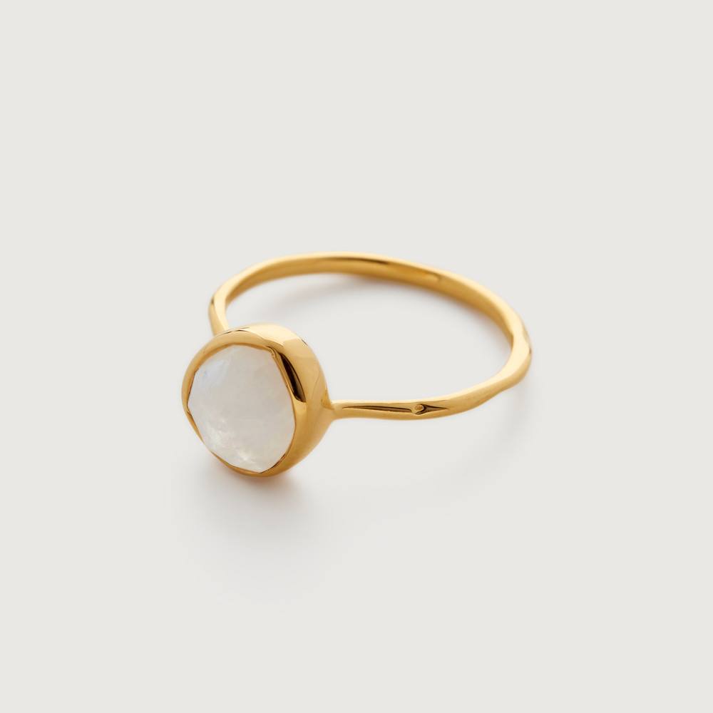 Siren Moonstone Stacking Ring, Gold Vermeil on Silver | Monica Vinader (Global)