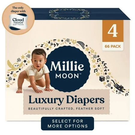 Millie Moon Luxury Diapers, Size 4, 66 Count | Walmart (US)