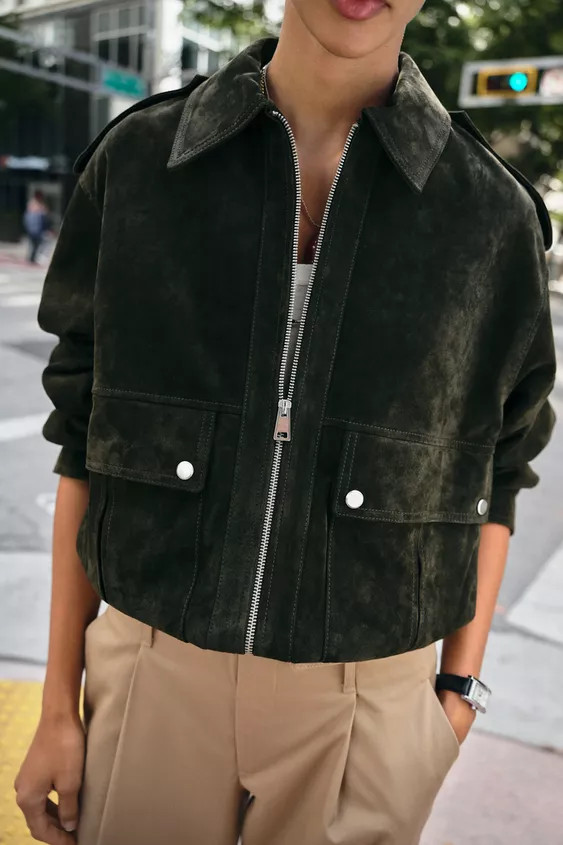 100% SUEDE LEATHER JACKET | Zara US