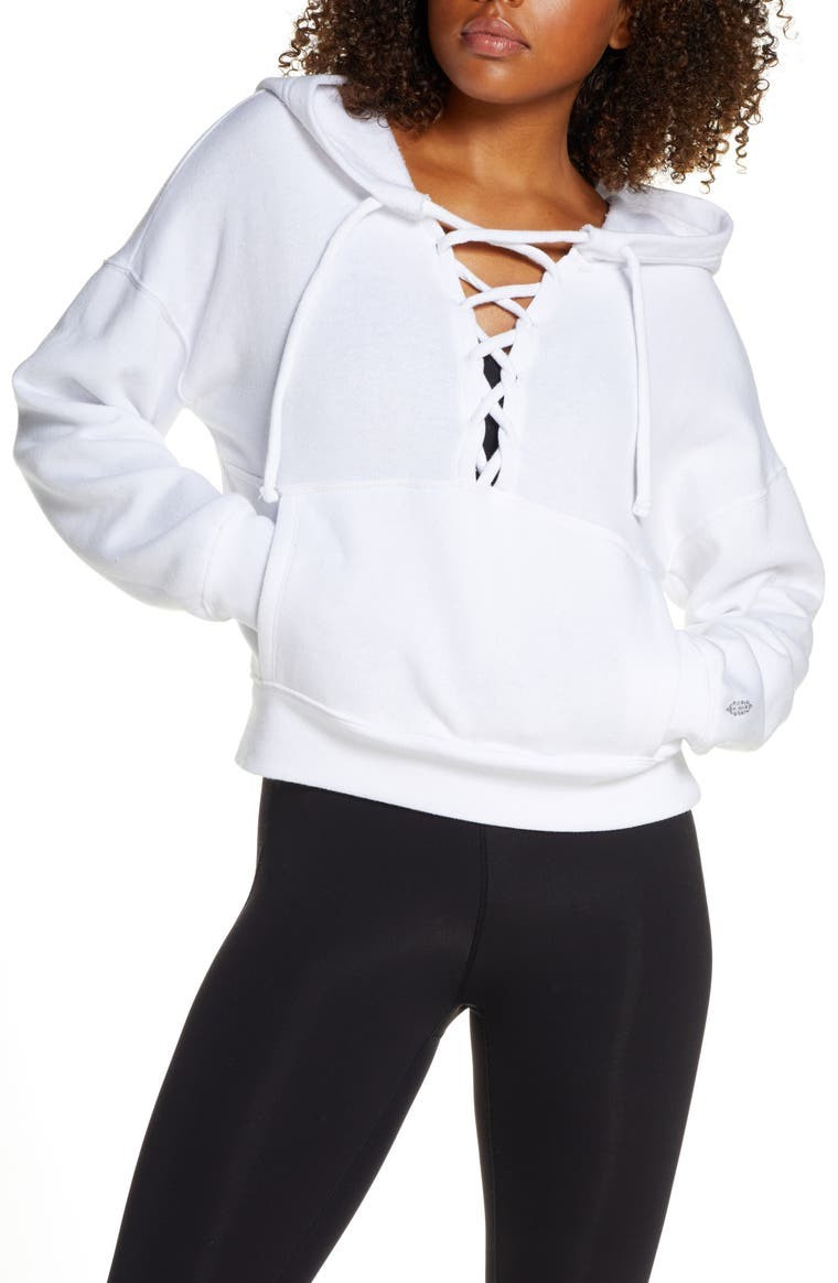 Believe It Lace-Up Hoodie | Nordstrom
