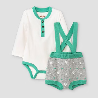 Baby Bunny Sweater Suspender Set - Cat & Jack™ Cream | Target