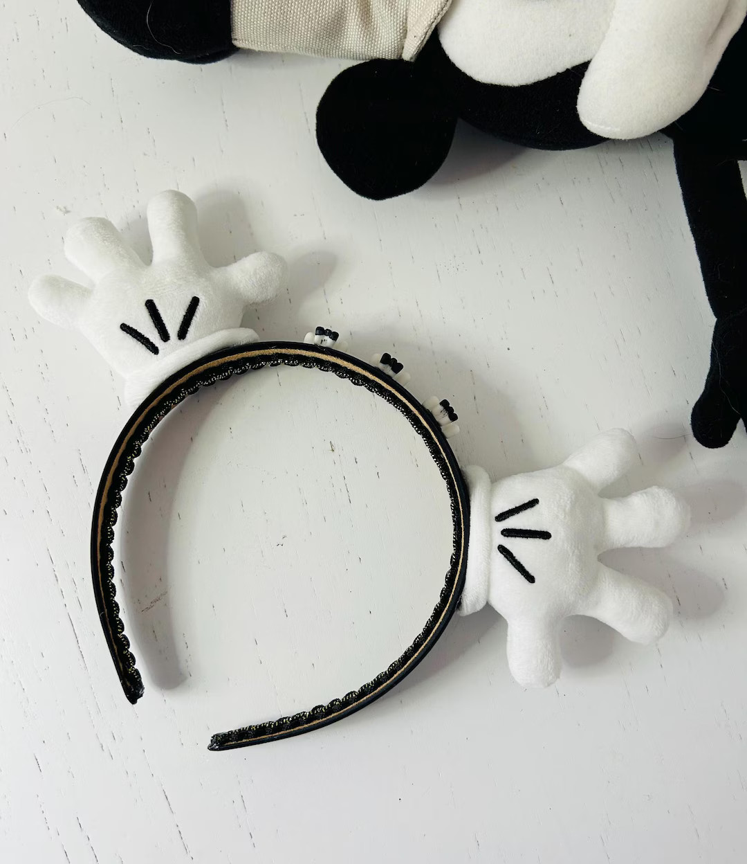 White Mickey Glove Headband Ears for adult, White Mouse Glove Ear Headband for kids, white glove ... | Etsy (Global)