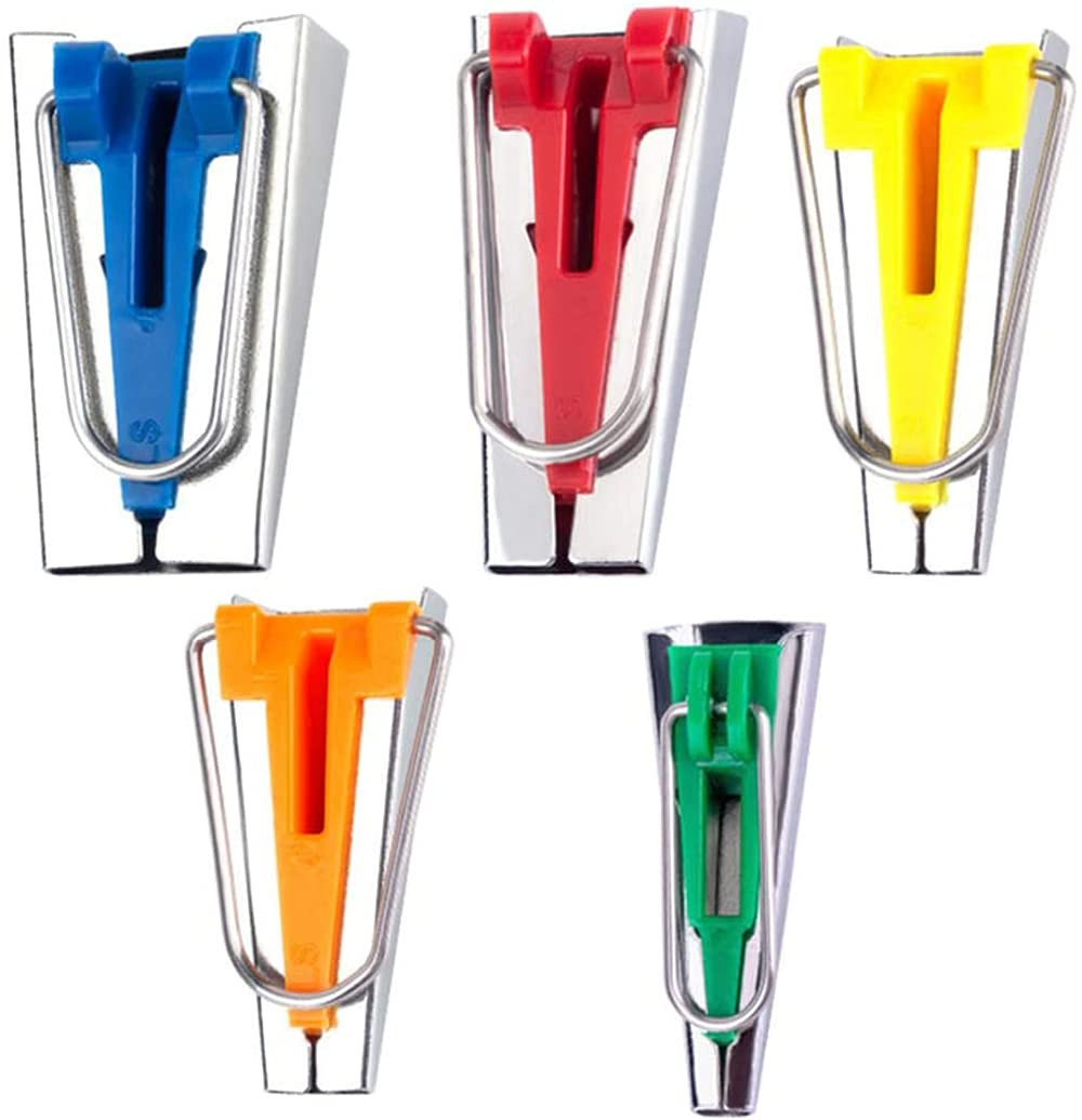 Bias Tape Makers Kit of 5 Sizes 1/4" 3/8" 1/2" 3/4" 1" DIY Quilting Tools Kit for Fabric Sewing a... | Amazon (US)