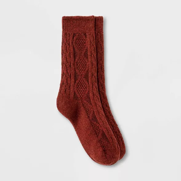 Women's Cozy Sweater Cable Crew Socks - Universal Thread™ 4-10 | Target