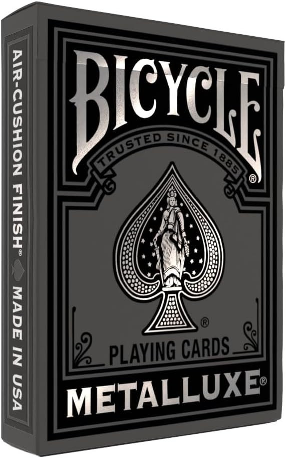 Bicycle Black and Silver Metalluxe Playing Cards – Premium Foil Metalluxe Deck– Classic Poker... | Amazon (US)