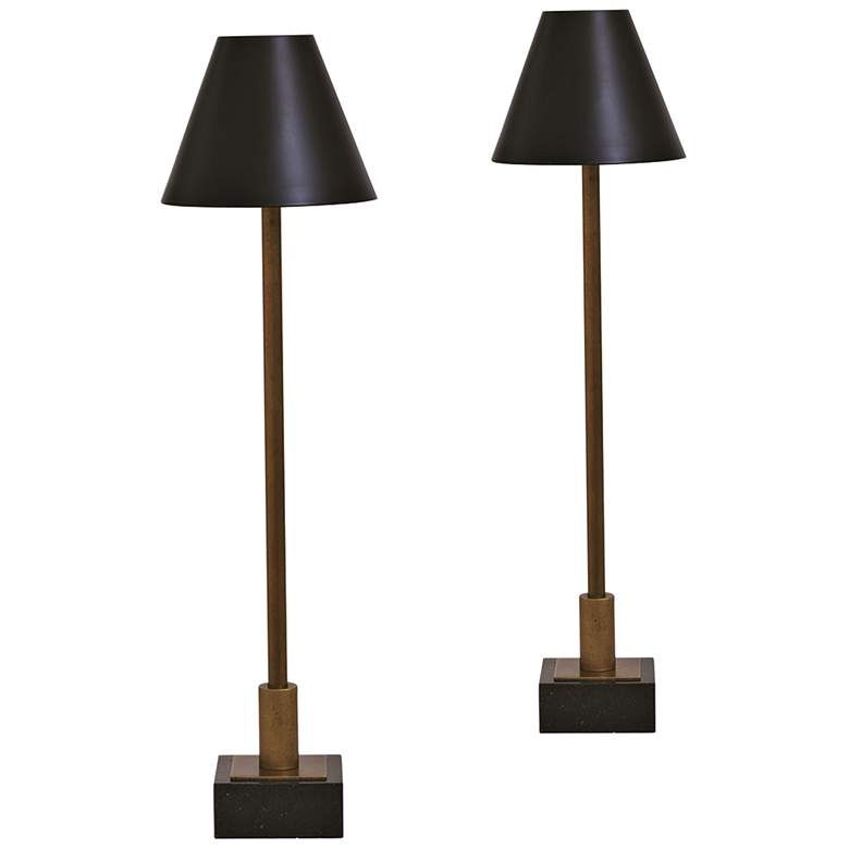 Port 68 Marais 29" High Aged Brass Buffet Table Lamps Set of 2 - #60P31 | Lamps Plus | Lamps Plus