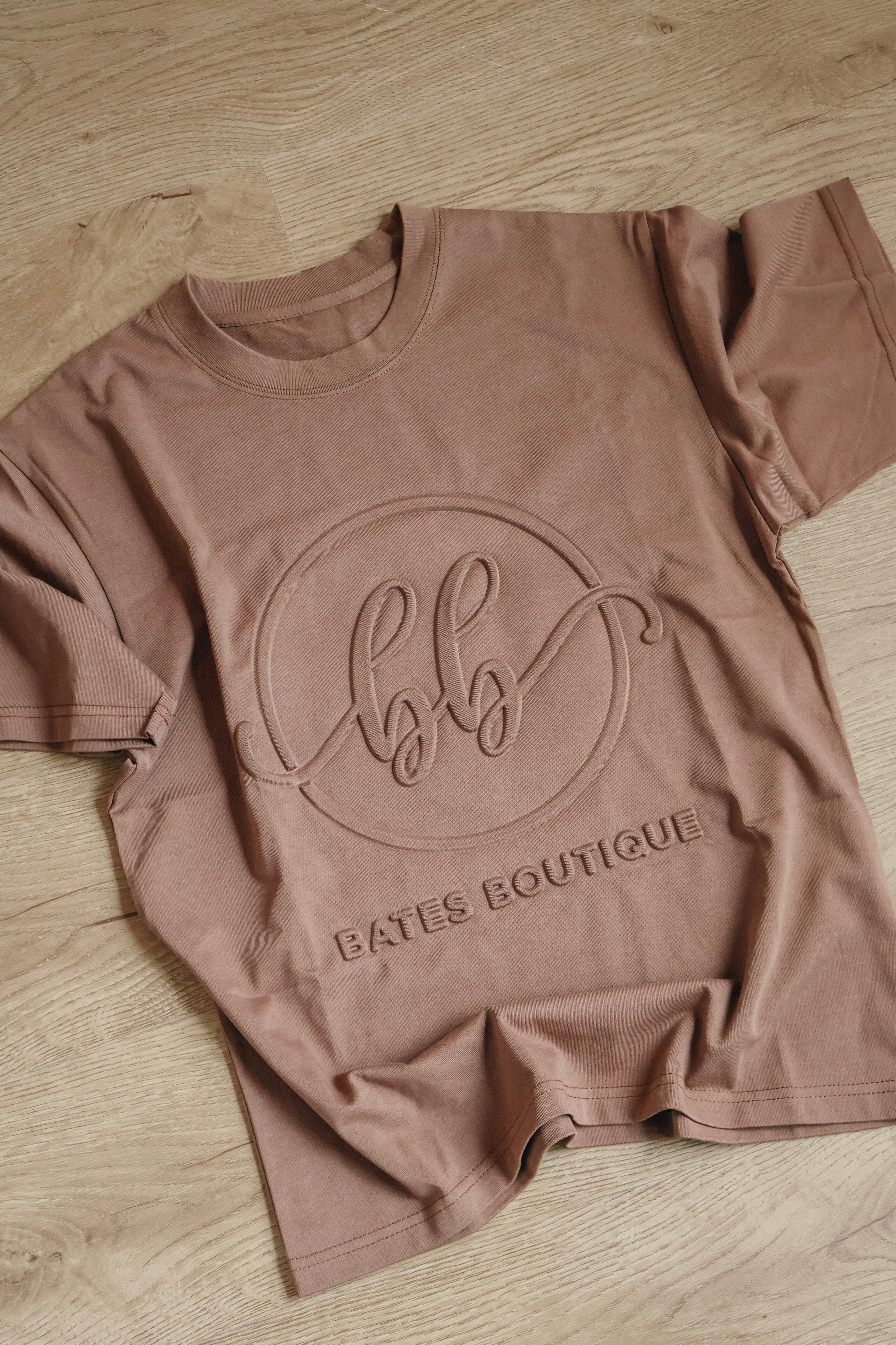 Bates Boutique Embossed Tee - Brown | Bates Boutique 