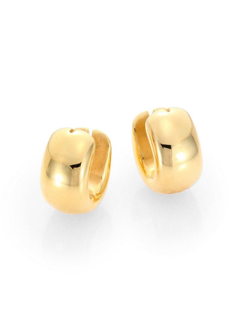 18K Yellow Gold Huggie Hoop Earrings/0.6" | Saks Fifth Avenue