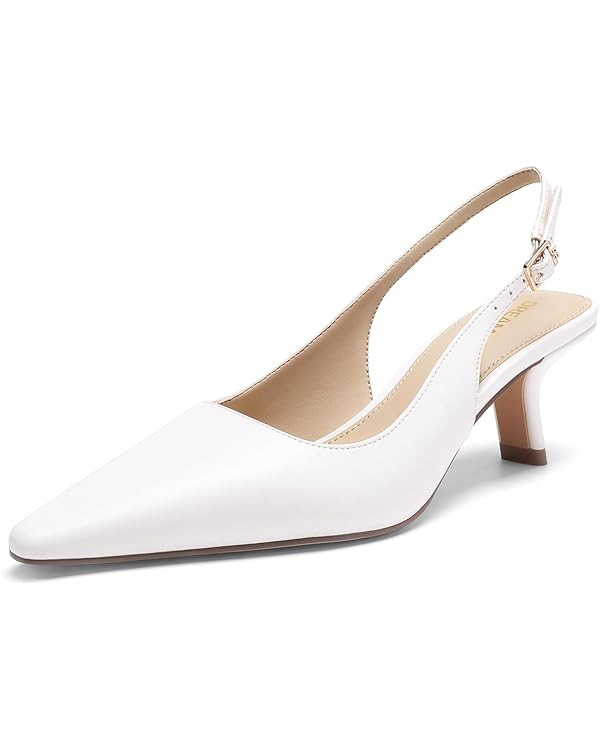 DREAM PAIRS Women's Slingback Kitten Heels - 2.36 Inch Low Heel Pointed Toe Pumps, Comfortable Cl... | Amazon (US)