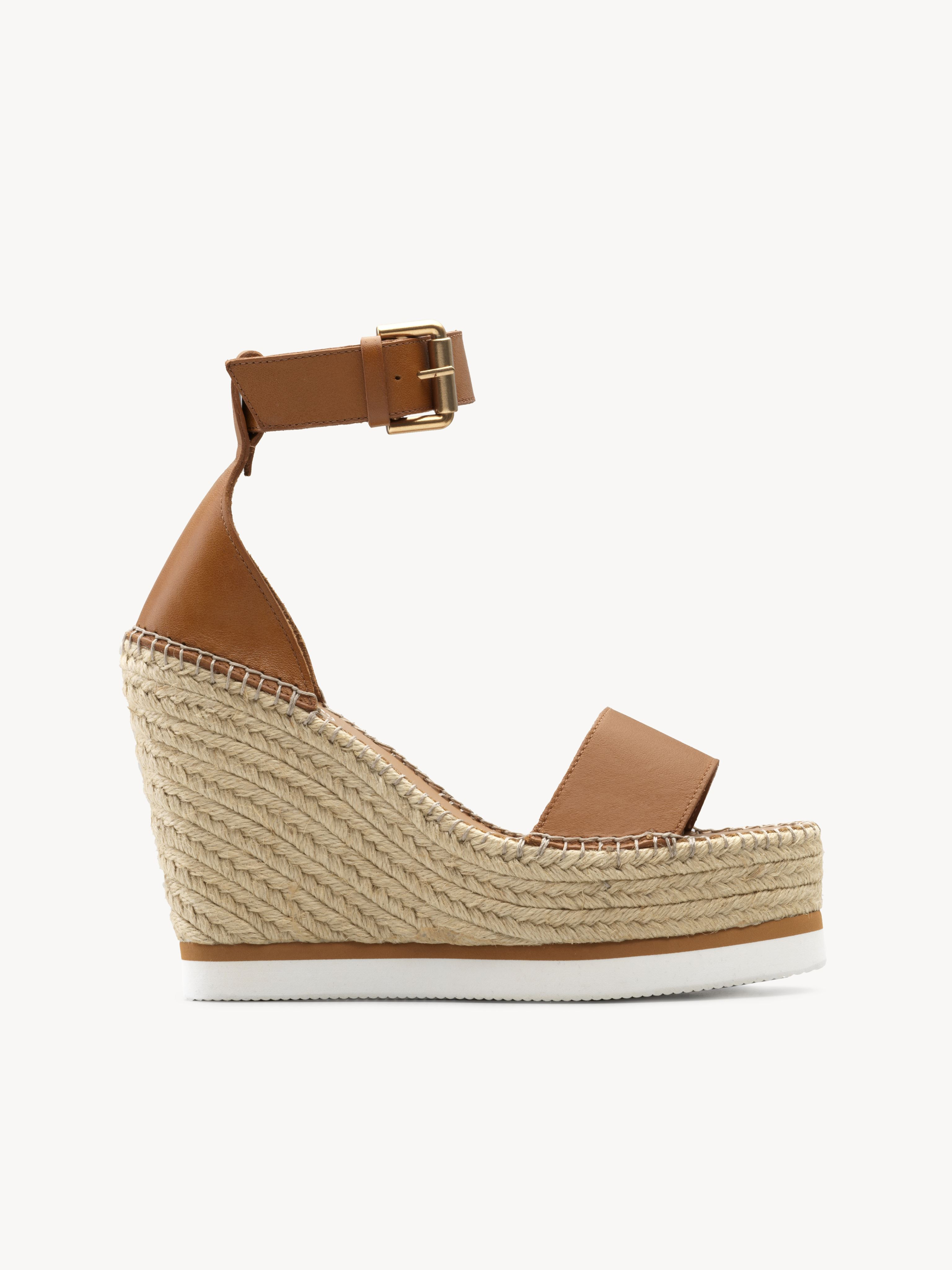 SEE BY CHLOÉ Glyn espadrille wedge Brown Size 11 100% Bovine leather | Chloe US
