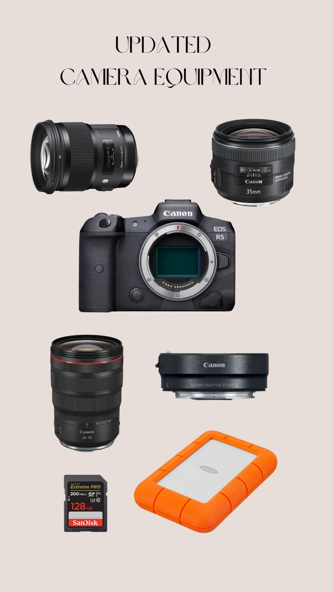 My 2023 camera equipment 📸✨ Switched to mirrorless 💯 Message me with any questions!